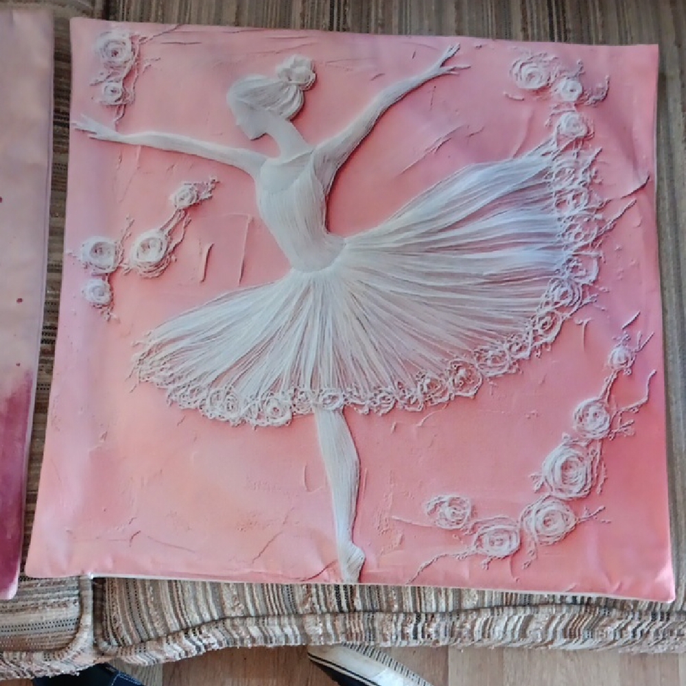 Elegant Ballerina Canvas Art in Pink and White